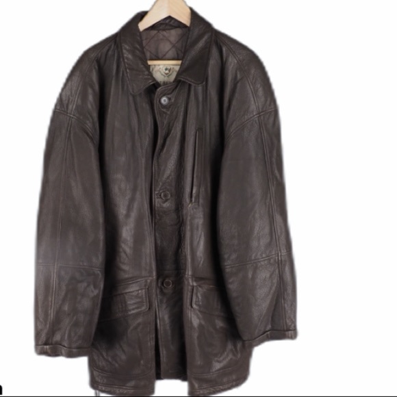 Vintage Striwa Lambskin Leather Coat size XL brown RARE - Picture 1 of 8
